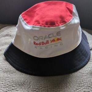 New Era Red, White, and Black Racing Bucket Hat